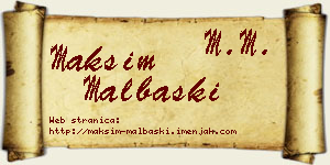 Maksim Malbaški vizit kartica
